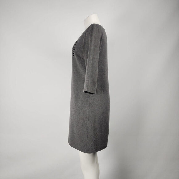 Banana Republic Grey Laser Cut Sheath Dress Size 6 - Picture 5 of 9